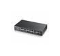 Комутатор ZyXEL GS1100-24E 24-port Gigabit Unmanaged switch, Fanless, 802.3az (Green), desktop/19' rackmount