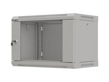 Комуникационен шкаф Lanberg rack cabinet 19' wall-mount 6U/540x350 (flat pack) with glass door grey