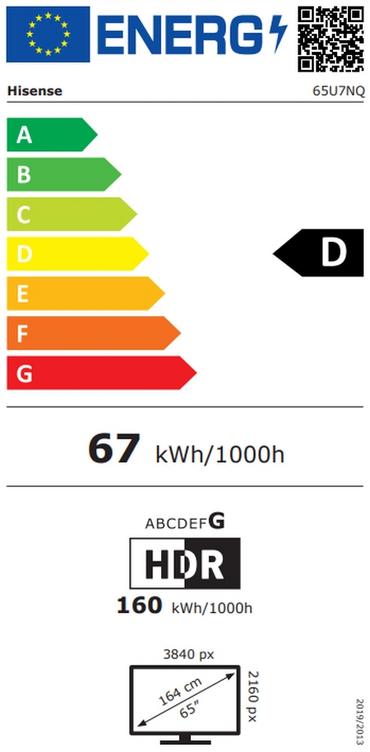 Телевизор Hisense 65' U7NQ, 4K Ultra HD 3840x2160, ULED, FALD, Quantum Dot, 144Hz, IPS, HDR 10+, HLG, Dolby Vision IQ, Dolby Atmos, Smart TV, WiFi 5GHz, WiFi Direct, BT, Anyview Cast,light sensor, 4xHDMI, 2xUSB, LAN, CI+, DVB-T2/C/S2, Black