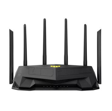 Рутер Asus Gaming Wireless TUF Router AX6000, Dual-Band, Quad-Core 2.0GHz CPU, 256MB/512MB Flash/RAM, 2.5G dual-port, AiProtection Pro, Adaptive QoS, VPN Fusion, IPTV, OFDMA, MU-MIMO, Beamforming, Link Aggregation, Port forwarding, AiM, Black