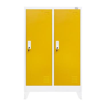 Метален гардероб с 2 отделения 80x40x120 см 4 цвята - жълт, сниман в профил