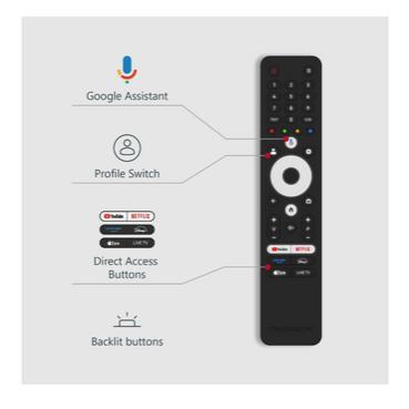 Телевизор Thomson Smart UHD TV 43'; Google TV; 3840 x 2160 (4K UHD), 4000:1, DLED, 60 Hz, DVB-T/T2/C/S/S2, HDR10, Wi-Fi, Bluetooth, LAN, HDMI 2 (2.0) + 2 (2.1), USB 2 (2.0) + 1 (3.0),Central Swivel Stand, Black