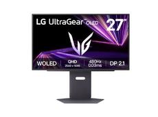 Монитор LG 27GX790A-B, UltraGear 26.5' OLED, 0.03 ms GtG AG, 480 Hz, 1500000:1, 275cd/m2, QHD 2560x1440, HDR 10, DCI-P3 98.5%, AMD FreeSync, G-SYNC Compatible, HDMI, DisplayPort, USB, Headphone Out, Reader mode, Tilt, Height Adjustable, Pivot, Black