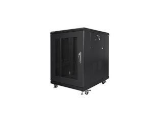 Комуникационен шкаф Lanberg rack cabinet 19' free-standing 15U/600x800 (flat pack) with mesh door black