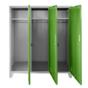 Метален гардероб детски BTL JZ с 3 отделения 150x120x40 см- зелен, празен