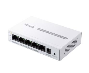 Комутатор Asus Business 5Port Smart Managed Switch PoE+,ExpertWiFi EBP15, 4 ports PoE+, 60W, VLAN, QoS, Port Mirroring, wall mounting,White