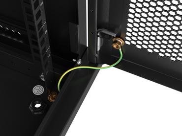 Комуникационен шкаф Lanberg rack cabinet 19' wall-mount 12U/600x450 with perforated door black (flat pack)