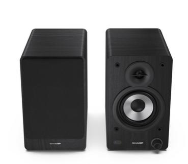 Аудио система Sharp Audio Systems CP-SS30(BK), Hifi Systems BOOKSHELF SPEAKERS 60W (2 x 30W) RMS 2, Bluetooth v5.0, USB playback, MP3 Audio decoder, RCA L/R In, 3.5mm Aux-in / line-in, Digital optical-in, Wooden speaker, Black