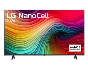 Телевизор LG 55NANO81T3A, 55' 4K HDR Smart Nano Cell TV, 3840x2160, DVB-T2/C/S2, AI Alpha 5 Gen7, HDR 10 PRO, webOS 24, ThinQ AI, WiFi, Clear Voice, AI Upscaling, Bluetooth, Hdmi, CI, LAN, AirPlay2, SPDIF, 2 Pole stand, Silver