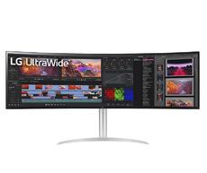 Монитор LG 49WQ95C-W, 49' 32:9 Curved UltraWide Dual QHD 5K 5120x1440 NANO IPS Panel, 144 Hz, USB Type-C, 5ms, 400 cd/m2, 1000:1, HDR400, HDR10, DCI-P3 98%, FreeSync, PIP, 2 PBP, HDMI, DisplayPort, Speacer 2ch 10W, Tilt, Height, Swivel, Titan