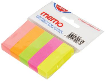 Самозалепващи индекси 15х50мм 5 цвята неон