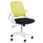 Работен стол ДИЛЯН- бял полипропилен, черна седалка, жълта облегалка