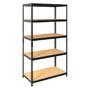 Снимка отпред – метален стелаж PMT 180x75x35 см с 5 дървени рафта