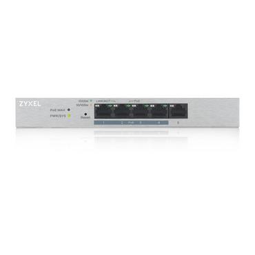 Комутатор ZyXEL GS1200-5HPv2, 5 Port Gigabit PoE+ webmanaged Switch, 4x PoE, 60 Watt
