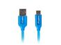 Кабел Lanberg USB-C(M) ->  USB-A (M) 2.0 cable 0.5m, blue QC 3.0 premium