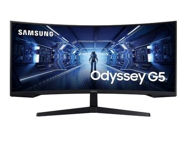 Монитор Samsung LC34G55T, 34' CURVED VA, 1000R, 165 Hz, 1 ms MPRT, 21:9, 3440 x 1440, HDR10, 250 cd/m2, 2500:1 Contrast, Mega DCR, Eye Saver, Flicker Free, FreeSync Premium, Black Equalizer, Low Input Lag, DP 1.4, HDMI 2.0, Headphone, 178°/178°, Black