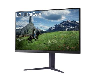 Монитор LG 32GS85Q-B, 31.5' UltraGear Nano IPS 1ms, AG, 180Hz, 1000:1, 350cd/m2, QHD (2560x1440), AMD FreeSync, NVIDIA G-SYNC, HDR 10, DCI-P3 98%, USB, HDMI, DisplayPort, Reader mode, Dynamic Action Sync, Headphone out, Height Adjustable,Tilt, Swivel, Bla