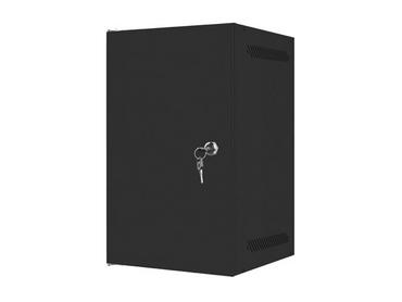Комуникационен шкаф Lanberg rack cabinet 10' wall-mount 9U / 280x310 self-assembly flat pack with metal door, black