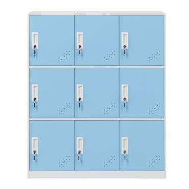 Метален гардероб детски BTL К с 9 отделения 109x90x40 см- сниман отпред, затворени врати