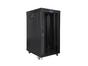 Комуникационен шкаф Lanberg rack cabinet 19' free-standing 22U/800x800 (flat pack) with glass door lcd black v2