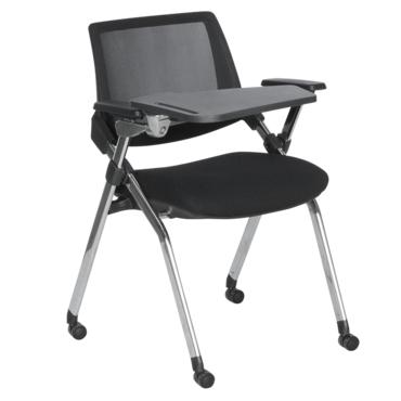 Посетителски стол АЛБА- сниман отпред, с масичка, хромирани крака