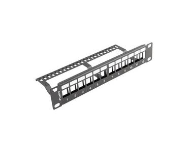 Пач панел Lanberg patch panel blank 12 port 1U with organizer for keystone modules black
