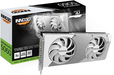 Видео карта Inno3D GeForce RTX 5060 8GB GDDR7 Twin X2 OC White
