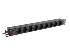 Филтър Lanberg power distribution unit (PDU) 19' 1U 16A 9xSchuko outlets,black