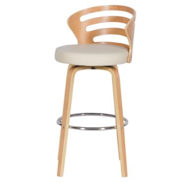 Бар стол АЛИС- седалка цвят крем