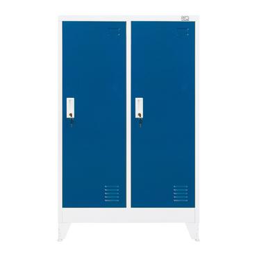 Метален гардероб с 2 отделения 80x40x120 см 4 цвята - Тъмносин, сниман в профил