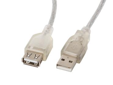 Кабел Lanberg extension cable USB 2.0 AM-AF, 5m, transparent ferrite