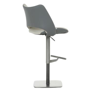 Бар стол МАРГИ-снимка отзад, сива еко кожа