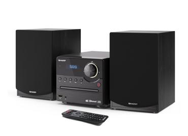 Аудио система Sharp Audio Systems XL-B517D(BK), HI-FI MICRO SYSTEM, 45W total max power output, DAB+ and FM tuner with RDS, Bluetooth v5.0, CD player, USB playback, 3.5mm Aux-in / line-in, Headphone jack, wooden speaker, Black