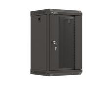 Комуникационен шкаф Lanberg rack cabinet 10' wall-mount 9U/300x300 (flat pack) with glass door black