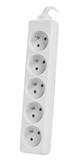 Разклонител Lanberg power strip 1.5m, 5 sockets, french quality-grade copper cable, white