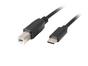 Кабел Lanberg USB-C (M) -> USB-B (M) 2.0 ferrite cable 1.8m, black