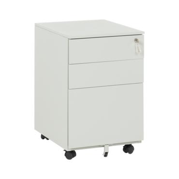 Метален контейнер J BTL с 3 чекмеджета - сив, сниман отстрани, затворен