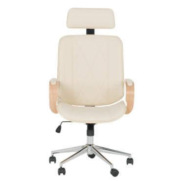 Директорски стол РАДОЙ- снимка отпред, хромирана основа