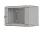 Комуникационен шкаф Lanberg rack cabinet 19' wall-mount 6U/540x350 (flat pack) with glass door grey