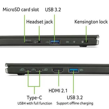 Лаптоп Acer Swift Edge SFE16-44-R72Z, AMD Ryzen 7 8840U with Personal AI(up to 5.1GHz, 16MB), 16' 3.2K OLED 120Hz, WQXGA+(3200x2000), 32GB LPDDR5, 1024GB PCIe NVMe SSD, AMD Radeon, Micro SD reader, QHD cam+mic, FPR, WiFi 6E, BT, KB Backlit, Win 11 Home, B