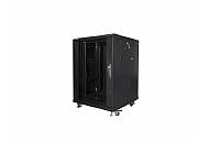 Комуникационен шкаф Lanberg rack cabinet 19' free-standing 15U/600x600 (flat pack) black