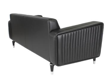 Диван триместен ПОДВИС PLN 03 - снимка отстрани на гърба, черен на цвят