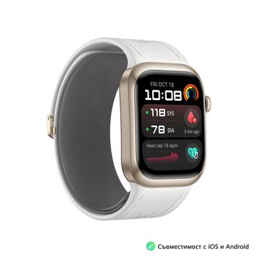 Часовник Huawei Watch D2 LCA-B11, Gold, 1.82' Amoled, Airbag/Strap Size 26mm, Ambulatory 24H Blood Pressure, HR monitoring PPG 6.0, Rotating crown, IP68,  Speaker&Micophone, Dual-band, Battery 524mAh