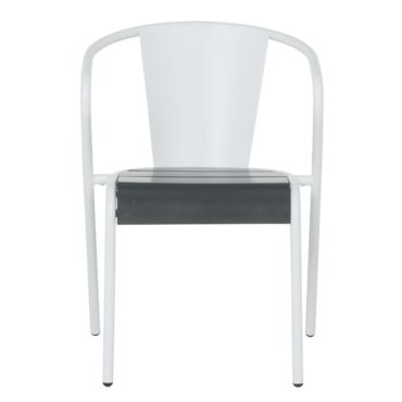 Градински стол БЕЛА- бяла облегалка, сива седалка