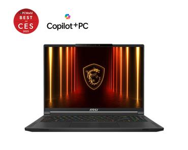 Лаптоп MSI Stealth A16 AI+ A3XWHG, NVIDIA GeForce RTX 5070 Ti 12GB GDDR7 992 AI TOPS, AMD Ryzen AI 9 HX 370 (12C, 24T, Up to 5.1 GHz 24 MB L3), 16' 16:10 QHD+ (2560x1600) OLED, 240hz, 1ms, 32GB DDR5 LPDDR5x-7500, 2TB  PCIe Gen4x4 SSD, Wi-Fi 7, Windows 11 