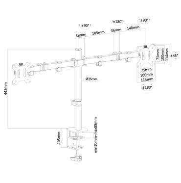 Стойка NewStar Flat Screen Desk Mount (clamp/grommet)