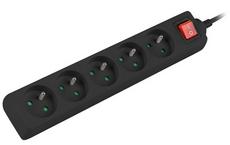 Разклонител Lanberg power strip 1.5m, 5 sockets, french with circuit breaker quality-grade copper cable, black