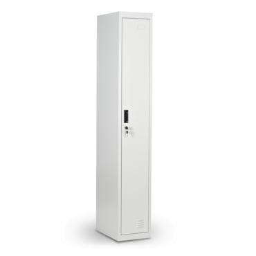 Метален гардероб BTL EL с 1 отделение 185х30х45 см - затворен, сниман отпред, сив