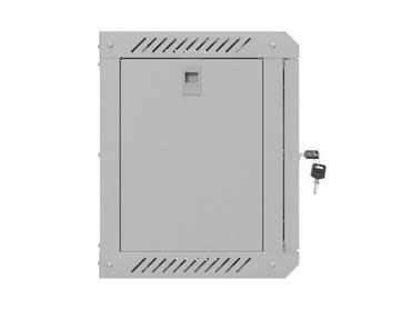 Комуникационен шкаф Lanberg rack cabinet 10' wall-mount 6U/300x300 (flat pack) with glass door grey
