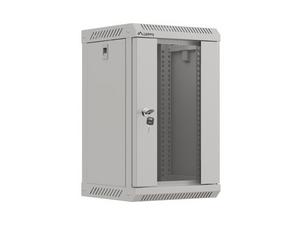 Комуникационен шкаф Lanberg rack cabinet 10' wall-mount 9U/300x300 (flat pack) with glass door grey